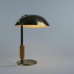 Paavo Tynell Paavo Tynell Perforated Brass Wooden Handle Table Lamp Model 9216 Taito 1950s - 4289155