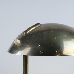 Paavo Tynell Paavo Tynell Perforated Brass Wooden Handle Table Lamp Model 9216 Taito 1950s - 4289157