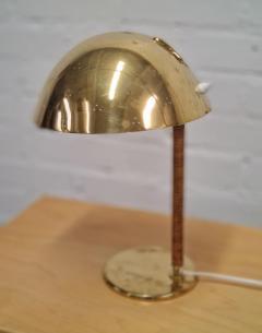 Paavo Tynell Paavo Tynell Perforated Helmet Kyp r Table Lamp Model 9209 Brass Rattan 1950s - 4125507