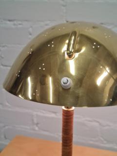 Paavo Tynell Paavo Tynell Perforated Helmet Kyp r Table Lamp Model 9209 Brass Rattan 1950s - 4125512