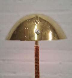 Paavo Tynell Paavo Tynell Perforated Helmet Kyp r Table Lamp Model 9209 Brass Rattan 1950s - 4125513