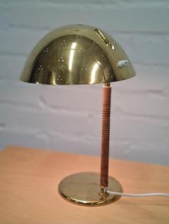 Paavo Tynell Paavo Tynell Perforated Helmet Kyp r Table Lamp Model 9209 Brass Rattan 1950s - 4125518