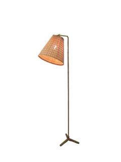 Paavo Tynell Paavo Tynell Propeller Floor Lamp Model 9631 in Brass and Rattan Taito 1950s - 4138138