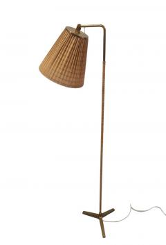 Paavo Tynell Paavo Tynell Propeller Floor Lamp Model 9631 in Brass and Rattan Taito 1950s - 4138139