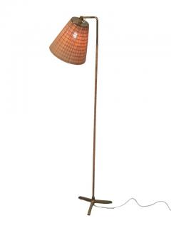 Paavo Tynell Paavo Tynell Propeller Floor Lamp Model 9631 in Brass and Rattan Taito 1950s - 4138142