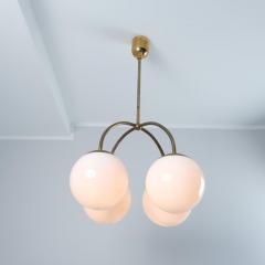 Paavo Tynell Paavo Tynell Snowberry Pendant Model 1314 Brass Opaline Glass Taito 1930s - 4183794