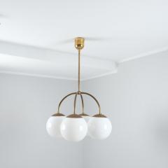 Paavo Tynell Paavo Tynell Snowberry Pendant Model 1314 Brass Opaline Glass Taito 1930s - 4183800
