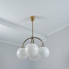 Paavo Tynell Paavo Tynell Snowberry Pendant Model 1314 Brass Opaline Glass Taito 1930s - 4183801
