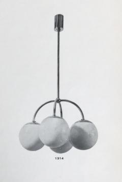 Paavo Tynell Paavo Tynell Snowberry Pendant Model 1314 Brass Opaline Glass Taito 1930s - 4183803