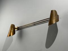 Paavo Tynell Paavo Tynell Style Large Double Wall Sconce Pierced Brass Finland 1950s - 4651546