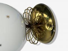 Paavo Tynell Paavo Tynell Style Milk Glass Brass Wall Lights Finland 1970s - 4415429