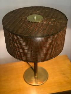 Paavo Tynell Paavo Tynell Table Lamp Model 5068 in Brass Birch and Rattan Taito 1950s - 4120521