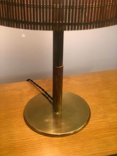 Paavo Tynell Paavo Tynell Table Lamp Model 5068 in Brass Birch and Rattan Taito 1950s - 4120524