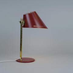 Paavo Tynell Paavo Tynell Table Lamp Model 9227 in Vibrant Red Brass Idman 1950s - 4248899