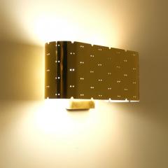 Paavo Tynell Paavo Tynell Wall Lamp Model 9460 in Perforated Brass Idman 1950s - 4588095