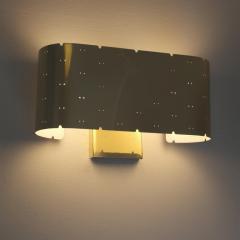 Paavo Tynell Paavo Tynell Wall Lamp Model 9460 in Perforated Brass Taito 1950s - 4551292