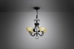 Paavo Tynell Paavo Tynell Wrought Iron 1709 Chandelier for Oy Taito AB Finland 1930s - 3018127