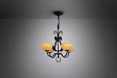 Paavo Tynell Paavo Tynell Wrought Iron 1709 Chandelier for Oy Taito AB Finland 1930s - 3018129