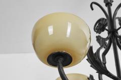 Paavo Tynell Paavo Tynell Wrought Iron 1709 Chandelier for Oy Taito AB Finland 1930s - 3018132