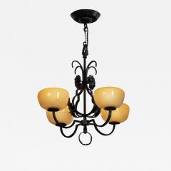 Paavo Tynell Paavo Tynell Wrought Iron 1709 Chandelier for Oy Taito AB Finland 1930s - 3037914
