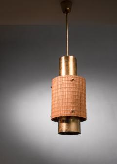 Paavo Tynell Paavo Tynell brass and wood pendant lamp - 2690521