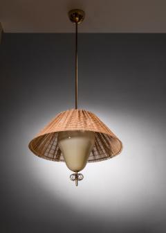 Paavo Tynell Paavo Tynell model 1090 pendant with wood slat shade - 2673005