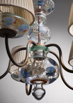 Paavo Tynell Paavo Tynell rare metal and glass war chandelier - 2516218