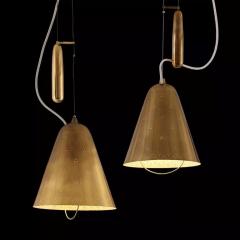 Paavo Tynell Pair of 1940s Paavo Tynell A1942 Counterweight Pendants for Taito Oy - 952369