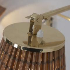 Paavo Tynell Pair of Paavo Tynell Adjustable Rattan Shade Wall Lights Model 9414 Taito 1950s - 4616266