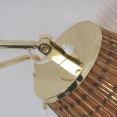 Paavo Tynell Pair of Paavo Tynell Adjustable Rattan Shade Wall Lights Model 9414 Taito 1950s - 4616268