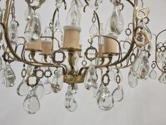 Paavo Tynell Pair of Paavo Tynell Crystal Brass Chandeliers Model 1487 for Taito 1940s - 3962147