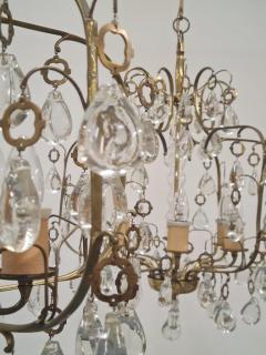 Paavo Tynell Pair of Paavo Tynell Crystal Brass Chandeliers Model 1487 for Taito 1940s - 3962150