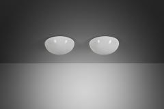 Paavo Tynell Pair of Paavo Tynell Opal Glass Ceiling Lights for Taito Finland 1930s - 4148804