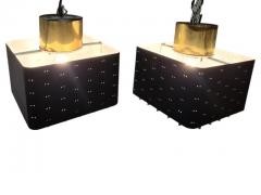 Paavo Tynell Pair of Paavo Tynell Starry Sky Ceiling Lamps 9068 In Black Brass Idman 1960s - 3950911