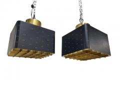 Paavo Tynell Pair of Paavo Tynell Starry Sky Ceiling Lamps 9068 In Black Brass Idman 1960s - 3950912