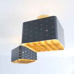 Paavo Tynell Pair of Paavo Tynell Starry Sky Flush Mounts 9068 In Black Brass Idman 1960s - 4717293