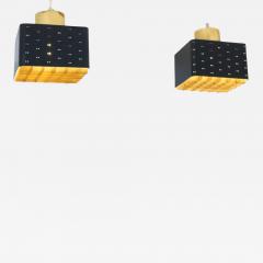 Paavo Tynell Pair of Paavo Tynell Starry Sky Flush Mounts 9068 In Black Brass Idman 1960s - 4717534