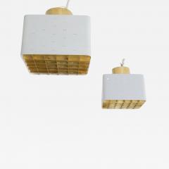 Paavo Tynell Pair of Paavo Tynell Starry Sky Flush Mounts 9068 in Brass White Idman 1960s - 4717533