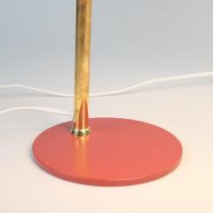 Paavo Tynell Pair of Paavo Tynell Table Lamps Model 9227 in Red and Brass Idman - 4183818