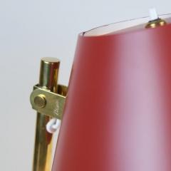 Paavo Tynell Pair of Paavo Tynell Table Lamps Model 9227 in Red and Brass Idman - 4183820