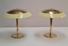 Paavo Tynell Pair of Paavo Tynell Umbrella Table Lamps 5061 Brass Glass Taito 1940s - 4001300
