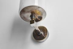 Paavo Tynell Plated Brass and Opal White Glass Wall Lamp by Paavo Tynell Finland ca 1940s - 3731417