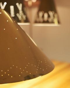 Paavo Tynell Rare Commissioned Paavo Tynell Perforated Brass Table Lamp Taito Oy 1950s - 4581466