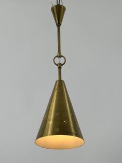 Paavo Tynell Rare Elegant Mid Century Modern Perforated Brass Ceiling Lamp Sweden 1950s - 4591354