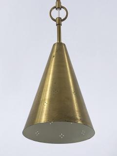 Paavo Tynell Rare Elegant Mid Century Modern Perforated Brass Ceiling Lamp Sweden 1950s - 4591355