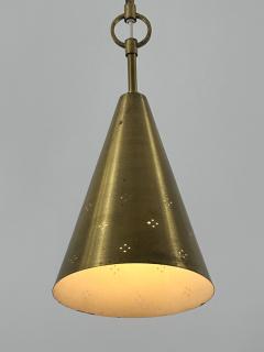 Paavo Tynell Rare Elegant Mid Century Modern Perforated Brass Ceiling Lamp Sweden 1950s - 4591356