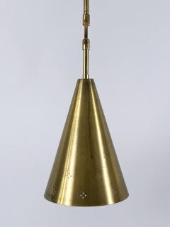 Paavo Tynell Rare Elegant Mid Century Modern Perforated Brass Ceiling Lamp Sweden 1950s - 4591358