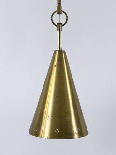 Paavo Tynell Rare Elegant Mid Century Modern Perforated Brass Ceiling Lamp Sweden 1950s - 4591360