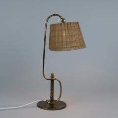Paavo Tynell Rare Paavo Tynell S Table Lamp 9202 in Full Brass Rattan Shade Taito 1940s - 4231054