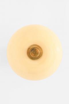 Paavo Tynell Scandinavian Modern Ceiling Lamp in Brass Opaline Glass by Paavo Tynell 1950s - 4736423